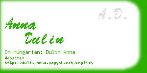 anna dulin business card
